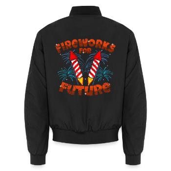 Fireworks For Future Pyro Pyromane Pyrotechniker - Unisex Bomberjacke - Schwarz - Hinten - AI Model Male 185 light (185cm)