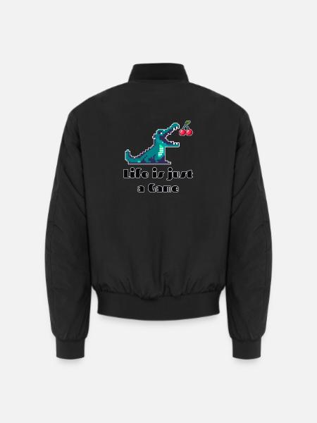 Life is Just a Game Retro Pixel Art Design - Unisex Bomberjacke - Schwarz
