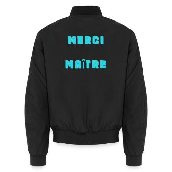 MEISTER. VIELEN DANK. DANKE, MEISTER. MEISTER. MEISTER-GESCHENK - Unisex Bomberjacke - Schwarz - Hinten - AI Model Male 185 light (185cm)
