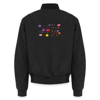 Blumen Frühling Tulpen - Unisex Bomberjacke - Schwarz - Hinten - AI Model Male 185 light (185cm)