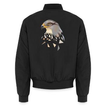 Adler geometrisch Low Poly Adlerkopf - Unisex Bomberjacke - Schwarz - Hinten - AI Model Male 185 light (185cm)
