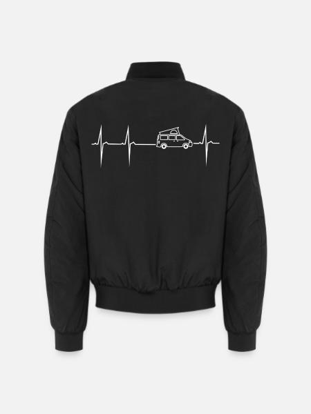 mein herz schlägt für campingbus mit aufstelldach - Unisex Bomberjacke - Schwarz