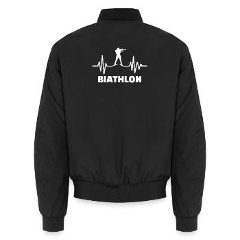 heartbeat biathlon - Unisex Bomberjacke - Schwarz - Hinten - AI Model Male 185 light (185cm)
