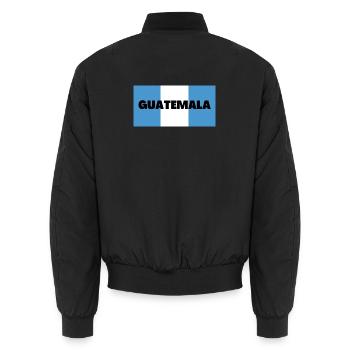Guatemala in Guatemalan Flag Colors - Unisex Bomber Jacket - black - Back - AI Model Male 185 light (185cm)