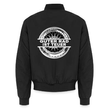 Guter Rad ist teuer - Unisex Bomberjacke - Schwarz - Hinten - AI Model Male 185 light (185cm)