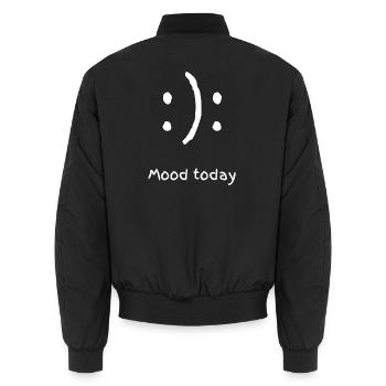 mood today - Unisex Bomberjacke - Schwarz - Hinten - AI Model Male 185 light (185cm)