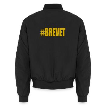 FERRY. BACCALAUREAT. PATENT. DNB. EXAMINATION. WELL DONE - Unisex Bomber Jacket - black - Back - AI Model Male 185 light (185cm)