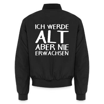 Lustiger Spruch lustige Sprüche Geschenk - Unisex Bomberjacke - Schwarz - Hinten - AI Model Male 185 light (185cm)