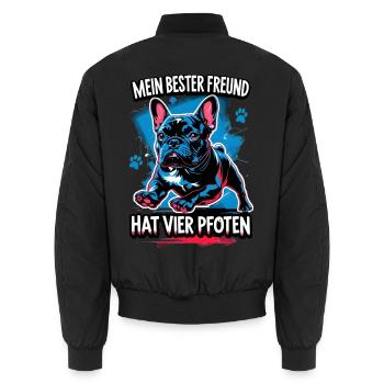 Mein Bester Freund hat vier Pfoten - Unisex Bomberjacke - Schwarz - Hinten - AI Model Male 185 light (185cm)
