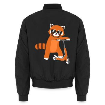 Red Panda E Scooting Scooting Roller - Unisex Bomberjacke - Schwarz - Hinten - AI Model Male 185 light (185cm)