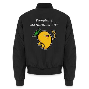 Exotische Mango Shake Veganerin - Unisex Bomberjacke - Schwarz - Hinten - AI Model Male 185 light (185cm)