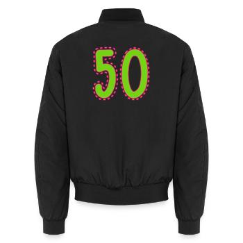 50. 50 ANS. 50e ANNIVERSAIRE. ANNIVERSAIRE 50 ANS. - Bomber unisexe - noir - Dos - AI Model Male 185 light (185cm)