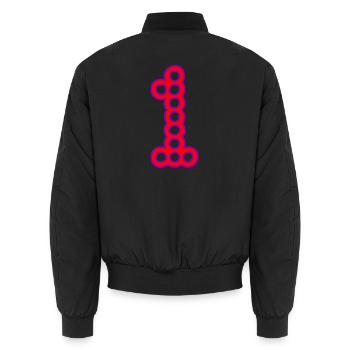 1. 1 AN. 1er ANNIVERSAIRE. ANNIVERSAIRE 1 AN - Bomber unisexe - noir - Dos - AI Model Male 185 light (185cm)