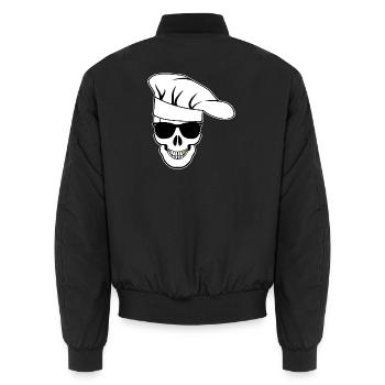 Crâne avec lunettes de soleil, toque de chef - Bomber unisexe - noir - Dos - AI Model Male 185 light (185cm)