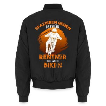 MTB - Unisex Bomberjacke - Schwarz - Hinten - AI Model Male 185 light (185cm)