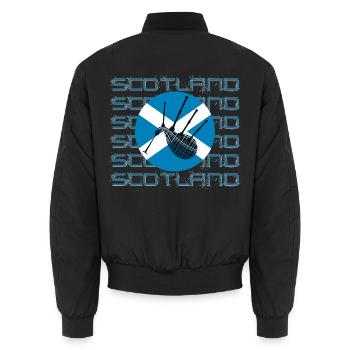 bagpipes - Unisex Bomber Jacket - black - Back - AI Model Male 185 light (185cm)