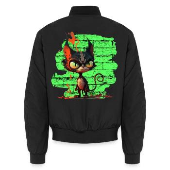 Lustige Katze - Unisex Bomberjacke - Schwarz - Hinten - AI Model Male 185 light (185cm)