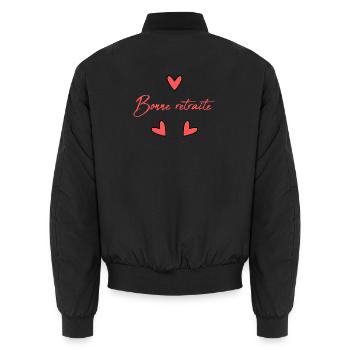RETRAITE. RETRAITE. RETRAITEE. BONNE RETRAITE - Bomber unisexe - noir - Dos - AI Model Male 185 light (185cm)