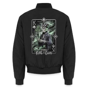 Eternal King of Clubs - Unisex Bomber Jacket - black - Back - AI Model Male 185 light (185cm)
