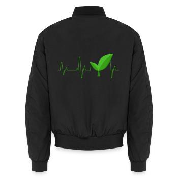Vegan - Unisex Bomberjacke - Schwarz - Hinten - AI Model Male 185 light (185cm)