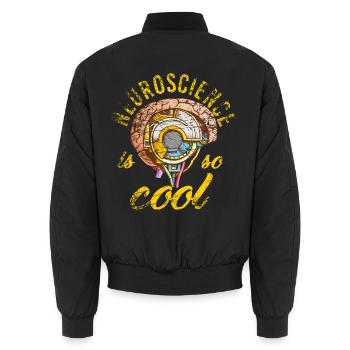 Neuroscience Geschenk - Unisex Bomberjacke - Schwarz - Hinten - AI Model Male 185 light (185cm)