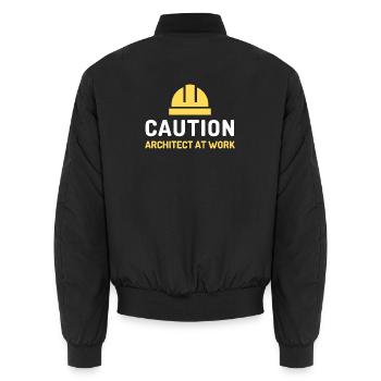 architekt at work - Unisex Bomberjacke - Schwarz - Hinten - AI Model Male 185 light (185cm)
