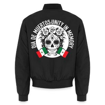 Dia De Muertos Unity in memory - Unisex Bomberjacke - Schwarz - Hinten - AI Model Male 185 light (185cm)