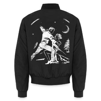 Ausdrucksstarker Tango Tanzschritt - Unisex Bomberjacke - Schwarz - Hinten - AI Model Male 185 light (185cm)