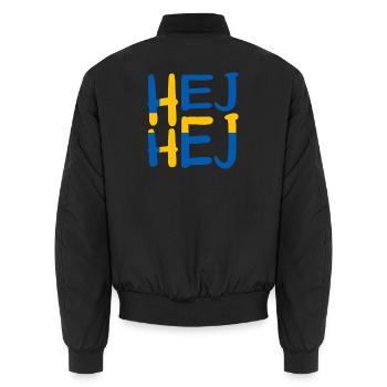 HEJ HEJ SUÈDE - Bomber unisexe - noir - Dos - AI Model Male 185 light (185cm)