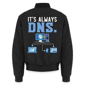 It's Always DNS Information Technology - Unisex Bomberjacke - Schwarz - Hinten - AI Model Male 185 light (185cm)
