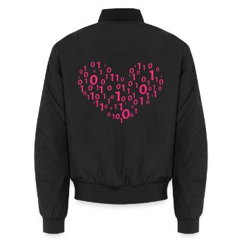 Herz Binär Kodierung Informatik Geschenk - Unisex Bomberjacke - Schwarz - Hinten - AI Model Male 185 light (185cm)
