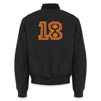 18 - Unisex Bomberjacke - Schwarz - Hinten - AI Model Male 185 light (185cm)