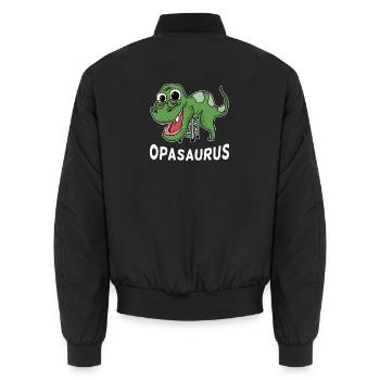 Grandpasaurus Opasaurus Opa Dinosaurier Geschenk - Unisex Bomberjacke - Schwarz - Hinten - AI Model Male 185 light (185cm)