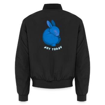 Rabbit - Not Today - Unisex Bomber Jacket - black - Back - AI Model Male 185 light (185cm)
