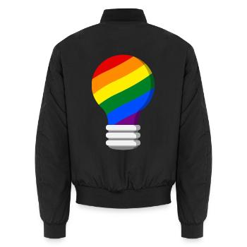 Gay Pride - Unisex Bomber Jacket - black - Back - AI Model Male 185 light (185cm)