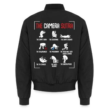 photographe - Bomber unisexe - noir - Dos - AI Model Male 185 light (185cm)