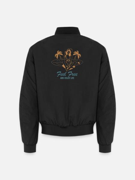 Feel Free Summer - Unisex Bomberjacke - Schwarz
