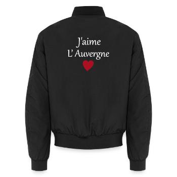 J'aime l'auvergne - Bomber unisexe - noir - Dos - AI Model Male 185 light (185cm)