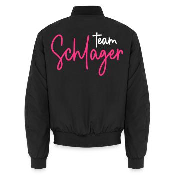 Team Schlager - Unisex Bomberjacke - Schwarz - Hinten - AI Model Male 185 light (185cm)