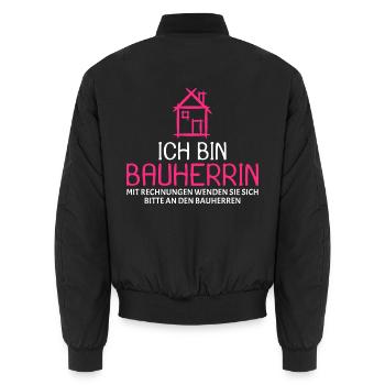 Bauherr Baumeister Hausbau Bauherrin Geschenk - Unisex Bomberjacke - Schwarz - Hinten - AI Model Male 185 light (185cm)