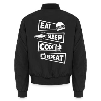Informatik IT Entwickler Nerd Geek Informatiker - Unisex Bomberjacke - Schwarz - Hinten - AI Model Male 185 light (185cm)