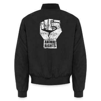 ANIMAL RIGHTS VEGAN - Unisex Bomberjacke - Schwarz - Hinten - AI Model Male 185 light (185cm)