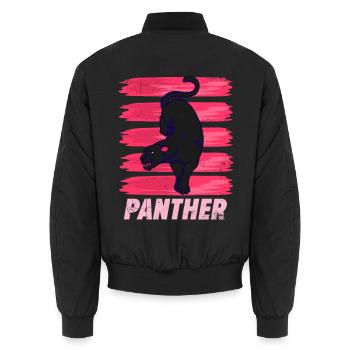 Geschmeidiger Panther Nachtjagd - Unisex Bomberjacke - Schwarz - Hinten - AI Model Male 185 light (185cm)