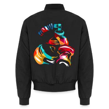 Konzentrierter Anästhesist Klinikalltag - Unisex Bomberjacke - Schwarz - Hinten - AI Model Male 185 light (185cm)