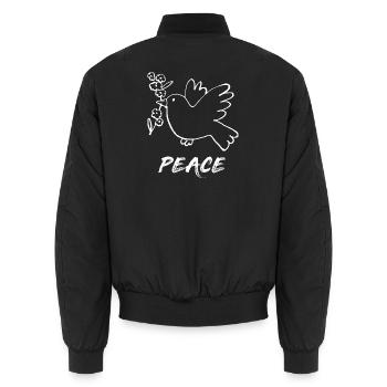 Paix / Peace / Colombe de la paix - Bomber unisexe - noir - Dos - AI Model Male 185 light (185cm)
