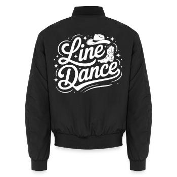 Line Dance mein Hobby - meine Passion - mein Ding - Unisex Bomberjacke - Schwarz - Hinten - AI Model Male 185 light (185cm)