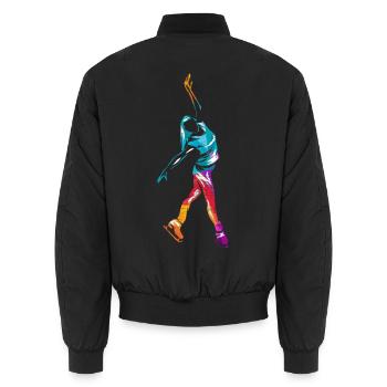 Anmutige Schlittschuhläuferin Kür - Unisex Bomberjacke - Schwarz - Hinten - AI Model Male 185 light (185cm)