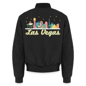 Las Vegas Strip - Unisex Bomberjacke - Schwarz - Hinten - AI Model Male 185 light (185cm)