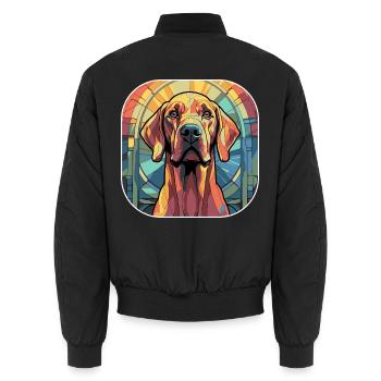 Buntes Rhodesian Ridgeback Hunderasse Aquarell - Unisex Bomberjacke - Schwarz - Hinten - AI Model Male 185 light (185cm)