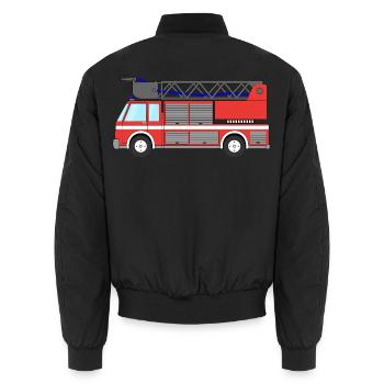 Fire engine Fire engine - Unisex Bomber Jacket - black - Back - AI Model Male 185 light (185cm)